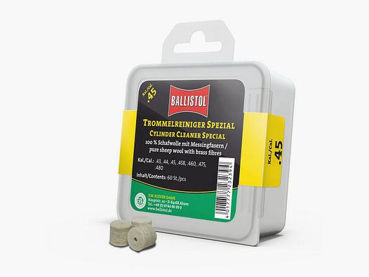 Ballistol Filz-Trommelreiniger Spezial / 60 Stk. / Kal. .45