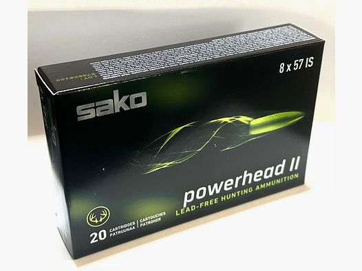 Sako 133001610 Powerhead II 8x57 IS Barnes TTSX 10,4 g 160grs. bleifrei Büchsenmunition