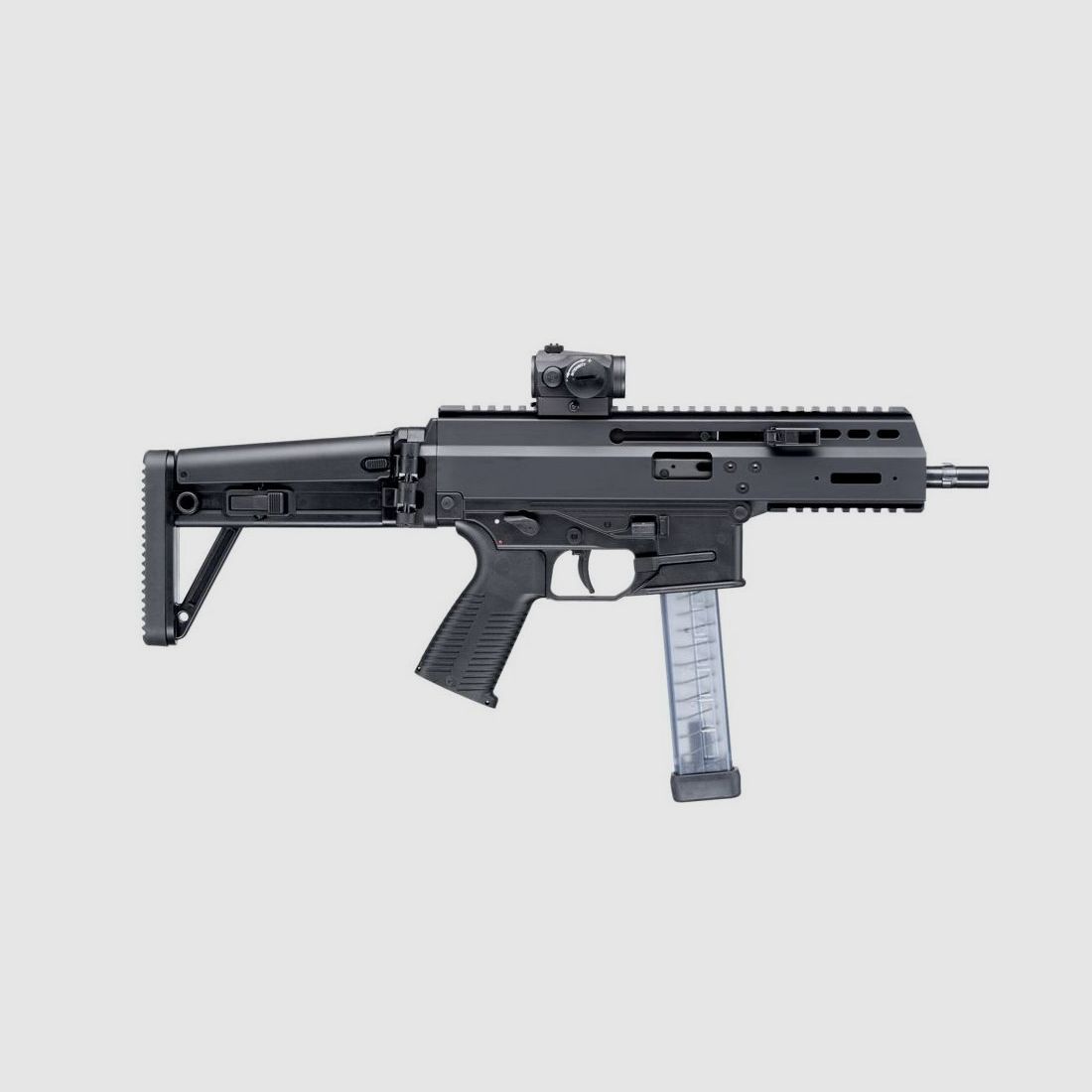 SL Gewehr B&T APC9 PRO MBT-Klappschaft, Schwarz, 9×19, für B&T Magazine, Aimpoint Acro P-2