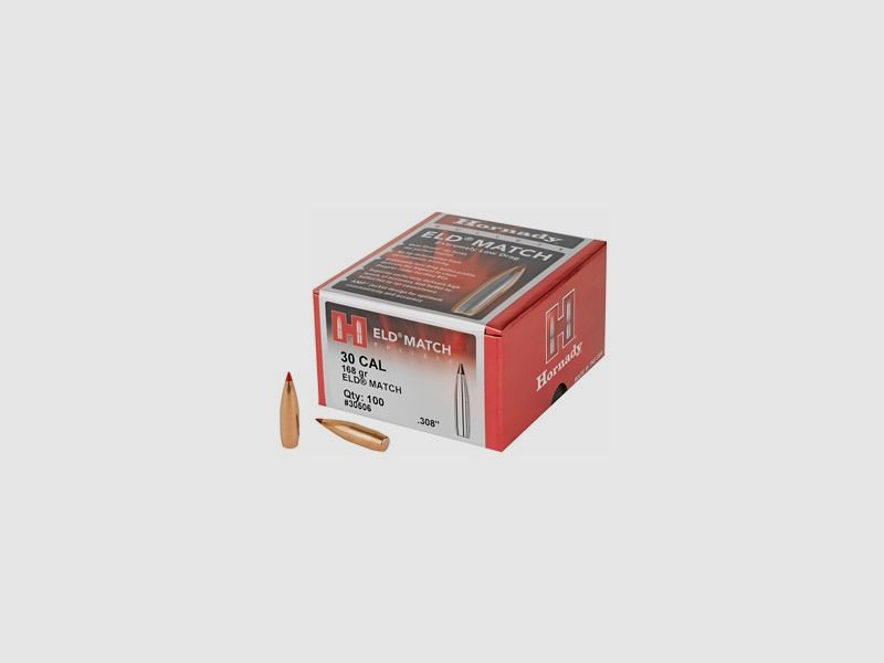 Geschosse HORNADY ELD MATCH-30 Kal. .308 168 gr ELD MATCH – Box 100