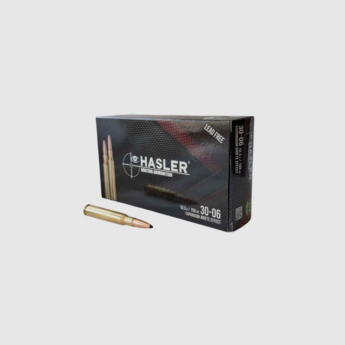 Hasler Ariete .30-06 Spr. in 10.3 grams / 159 grain 20 rounds – lead-free hunting ammunition #124051