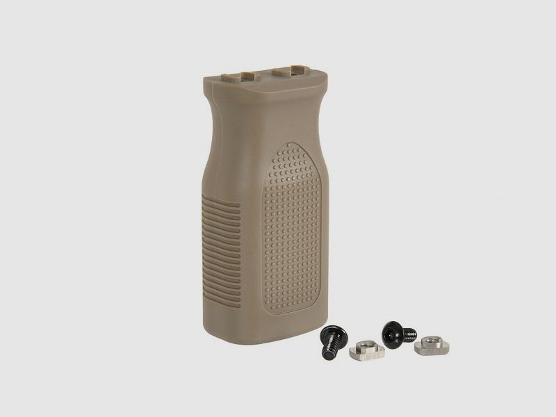 Frontgrip voor Airsoft verticaal in Dark Earth middelgrote versie, M-Lok