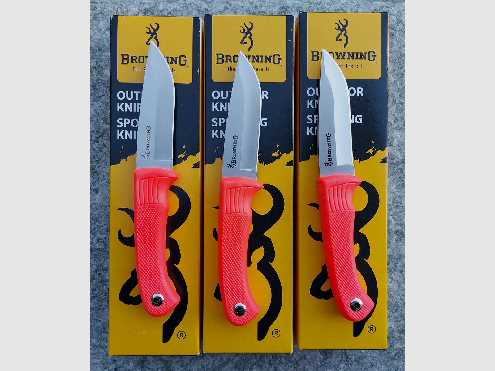 COLTELLO FISSO BROWNING CON IMPUGNATURA ANTI-SCIVOLO ARANCIONE