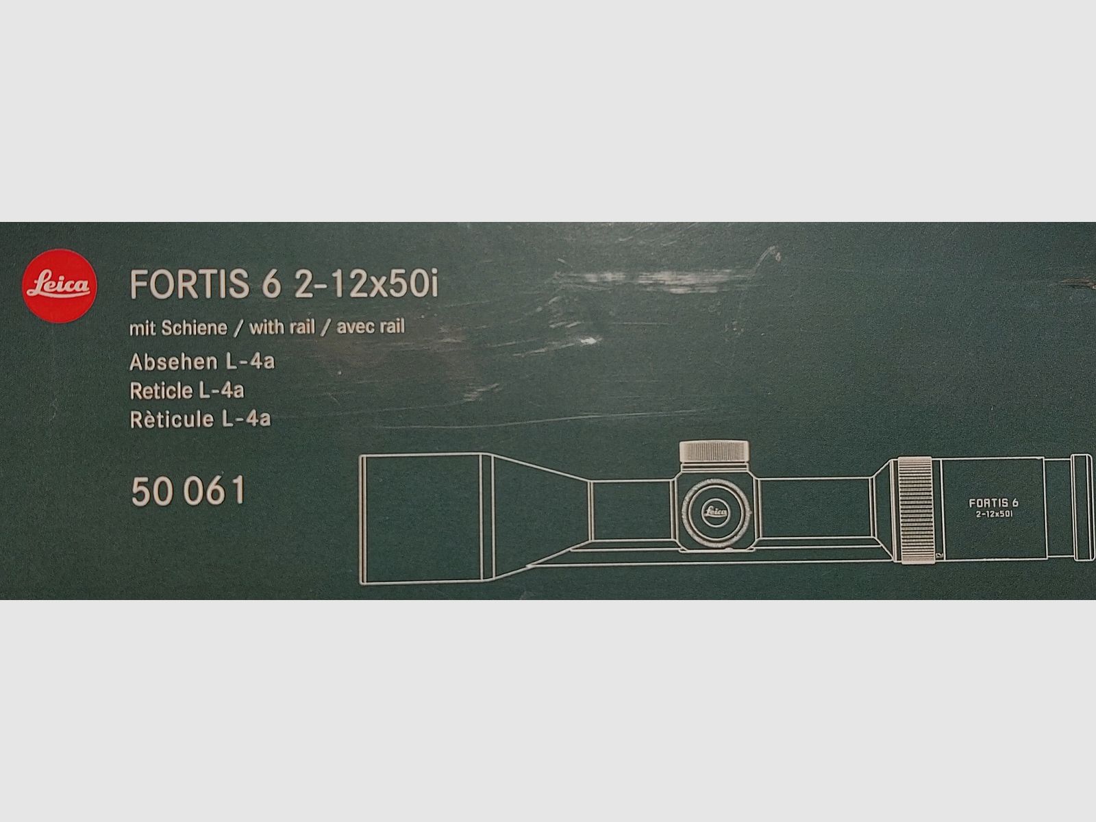 Leica Fortis 6 2-12x50i, reticolo L-4a, montaggio Zeiss Picatinny/senza BDC incluso OVP/protezione lente/SENZA adattatore!