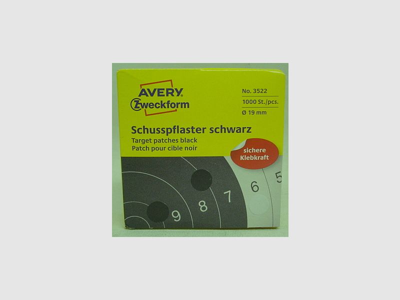Schusspflaster schwarz - 19mm