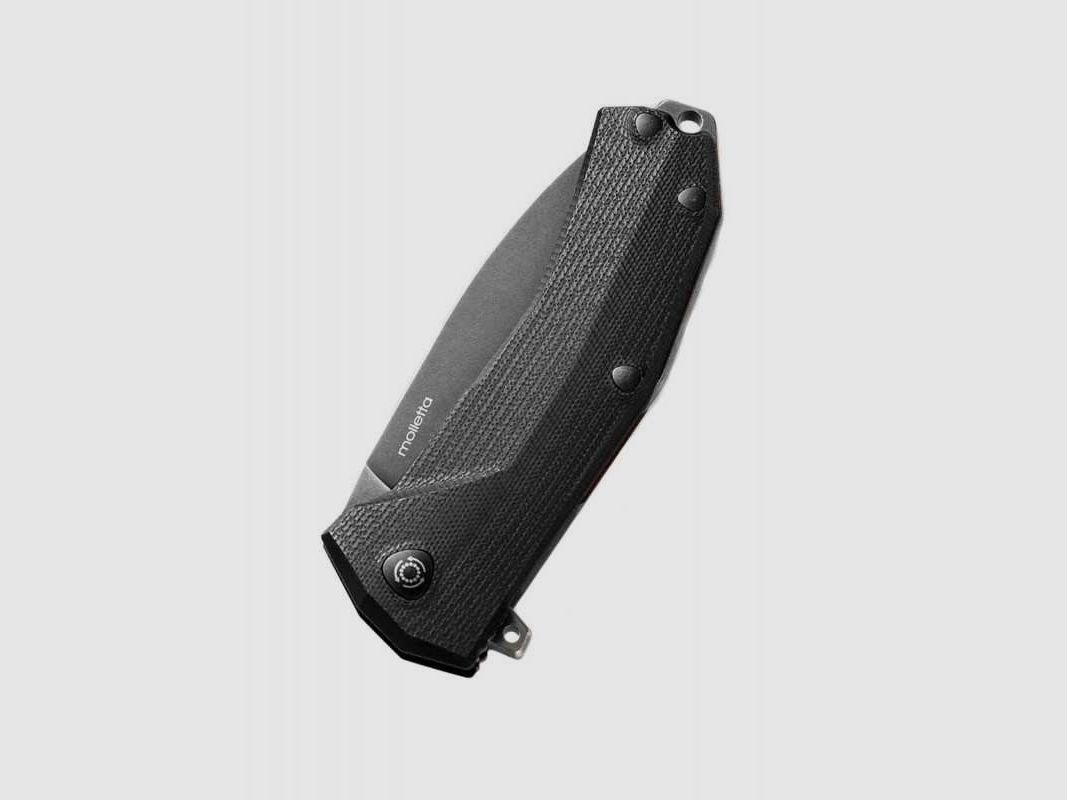 Lionsteel KUR Taschenmesser, schwarzer Griff, Sleipner