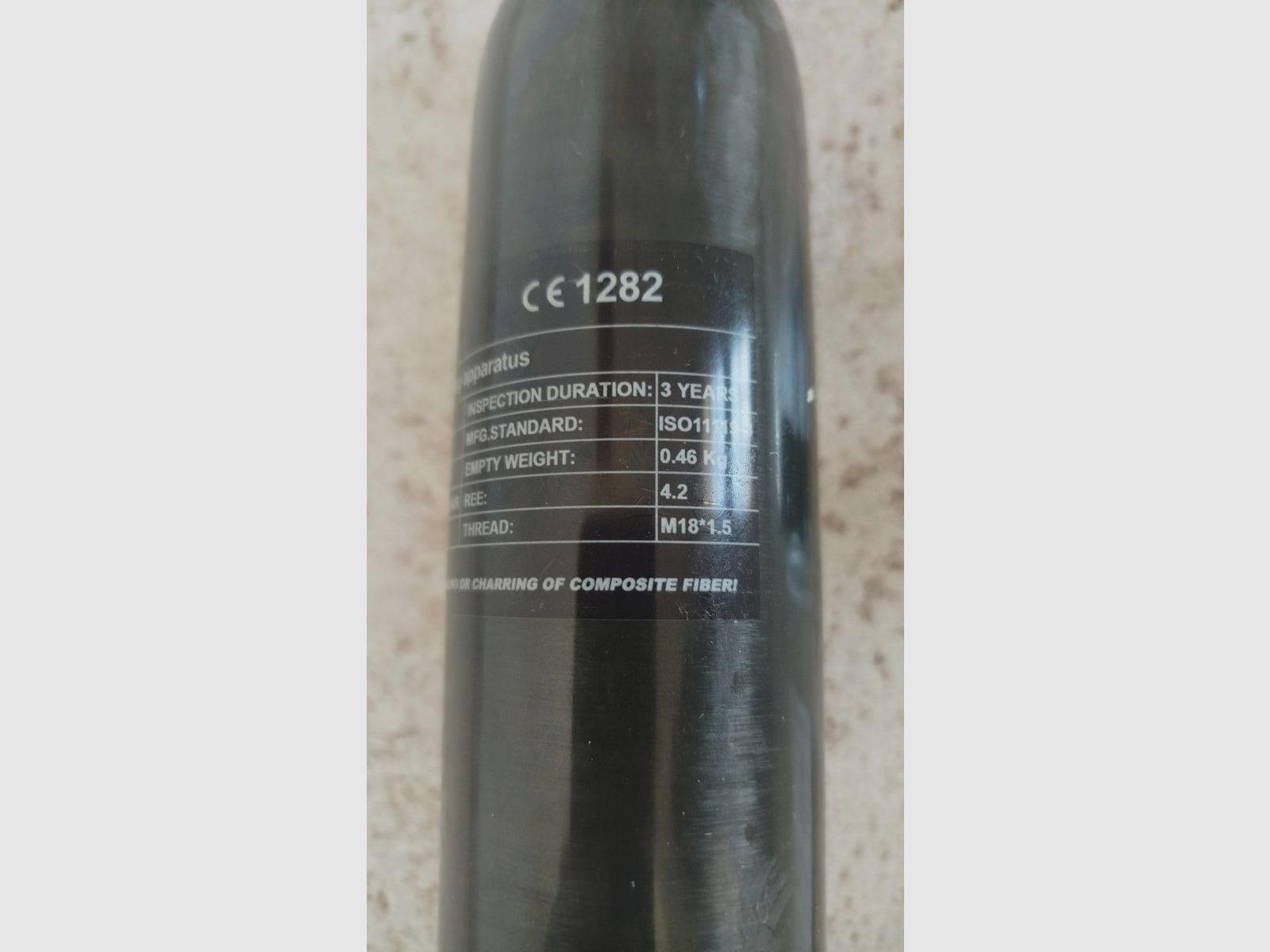 AEA HP Max MK1 Carbon Compositflasche 300bar 0,37l mit passendem Adapter