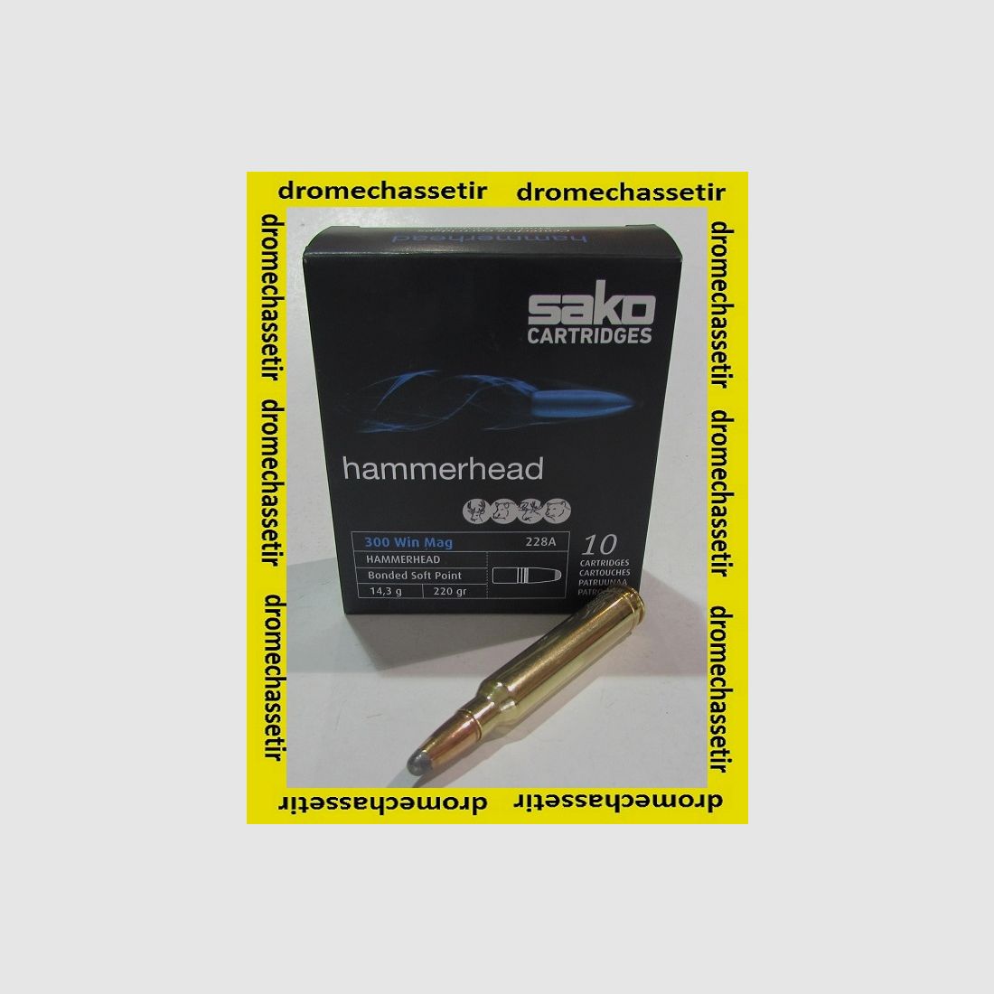 Scatola da 20 cartucce .300 Win Mag Sako Hammerhead 220 grains