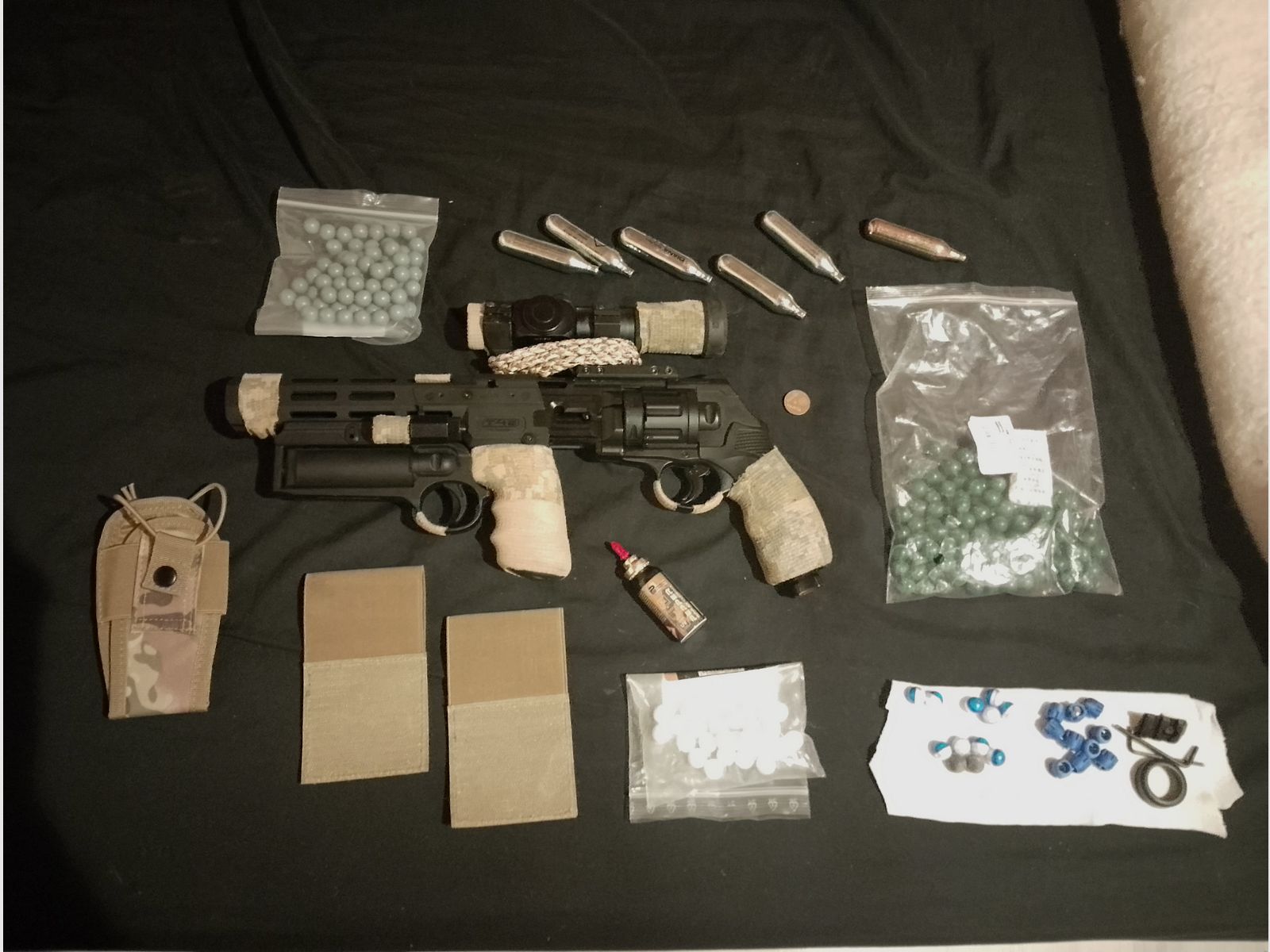 Actualización Long T4e HDR50 Tactical Rifle Kit Punto Rojo Láser Balas de Goma RAM Paintball Markierer Cal .50 Set Cápsulas CO2 Revolver Lanzador de Pimienta cañón largo Red DOT, imagen 2 de 6