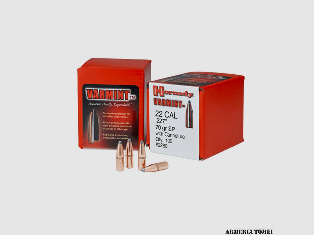 HERLAADBULLET – HORNADY – 22 Kal .224 55 gr SP SX® (100 ST)