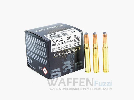 S&B 9,3x62 SP Teilmantel 286grs 50 Schuss