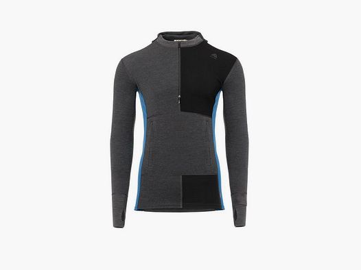 Aclima WarmWool Hoodsweater m.Zip Marengo/Jet Black/ Corsair