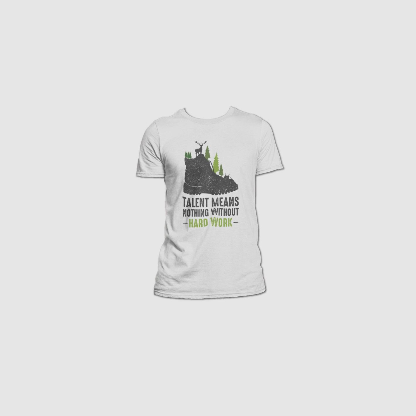 Trischitti T-Shirt weiß "Talent bedeutet nichts ohne harte Arbeit": Die wahre Essenz des Erfolgs, Bild 1 von 4