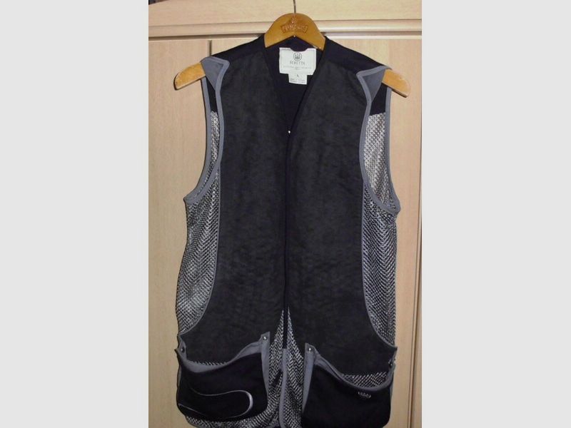 orig. Beretta Schießweste Größe L Silber Dunkelblau