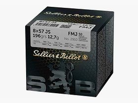 Sellier & Bellot 8x57 IS Volmantel 12,7g/196grs. Staffelkorting vanaf 10 verpakkingen voor 49€ per verpakking