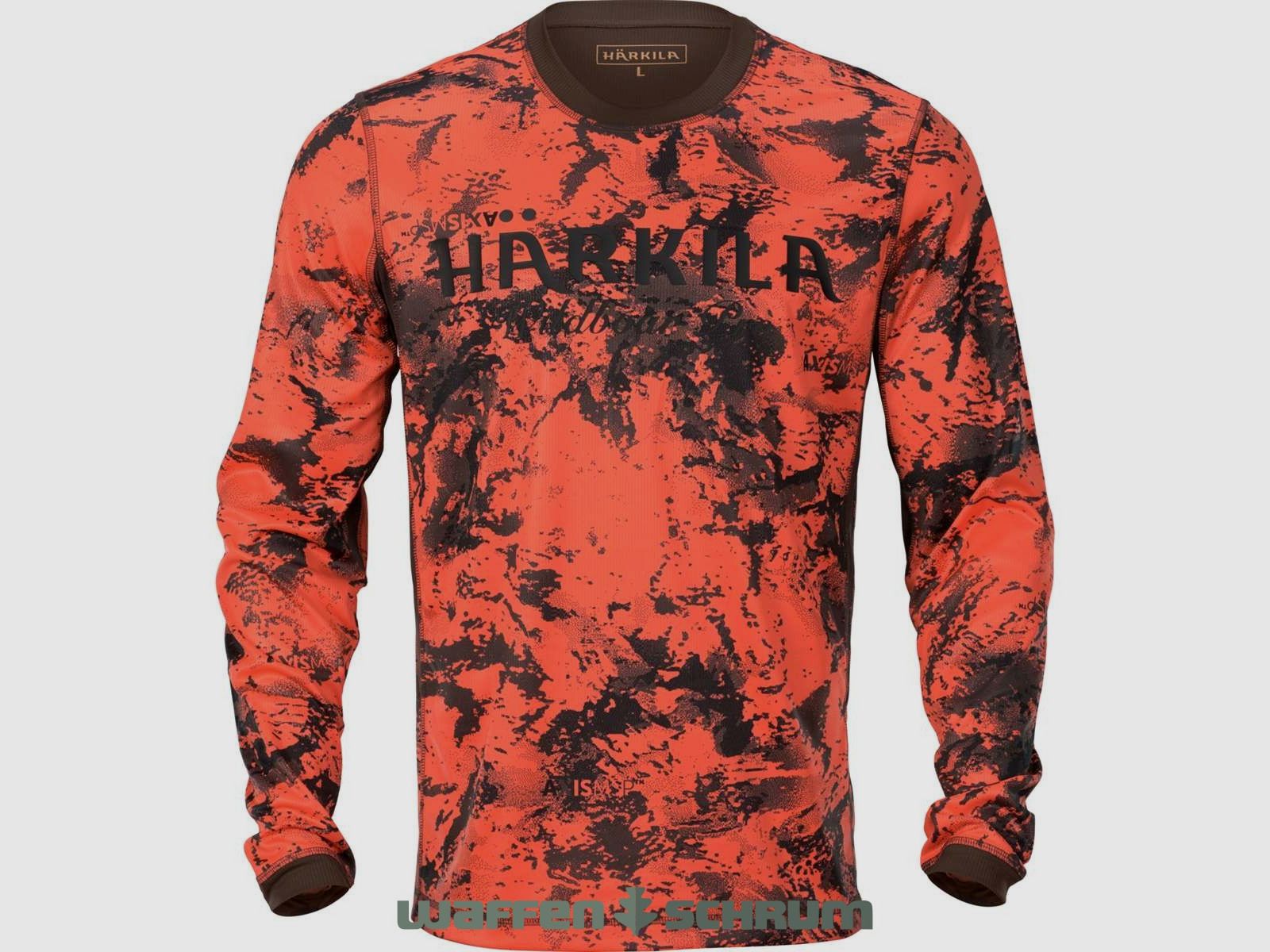 Härkila Langarmshirt Wildboar Pro Orange Blaze-Shadow brown