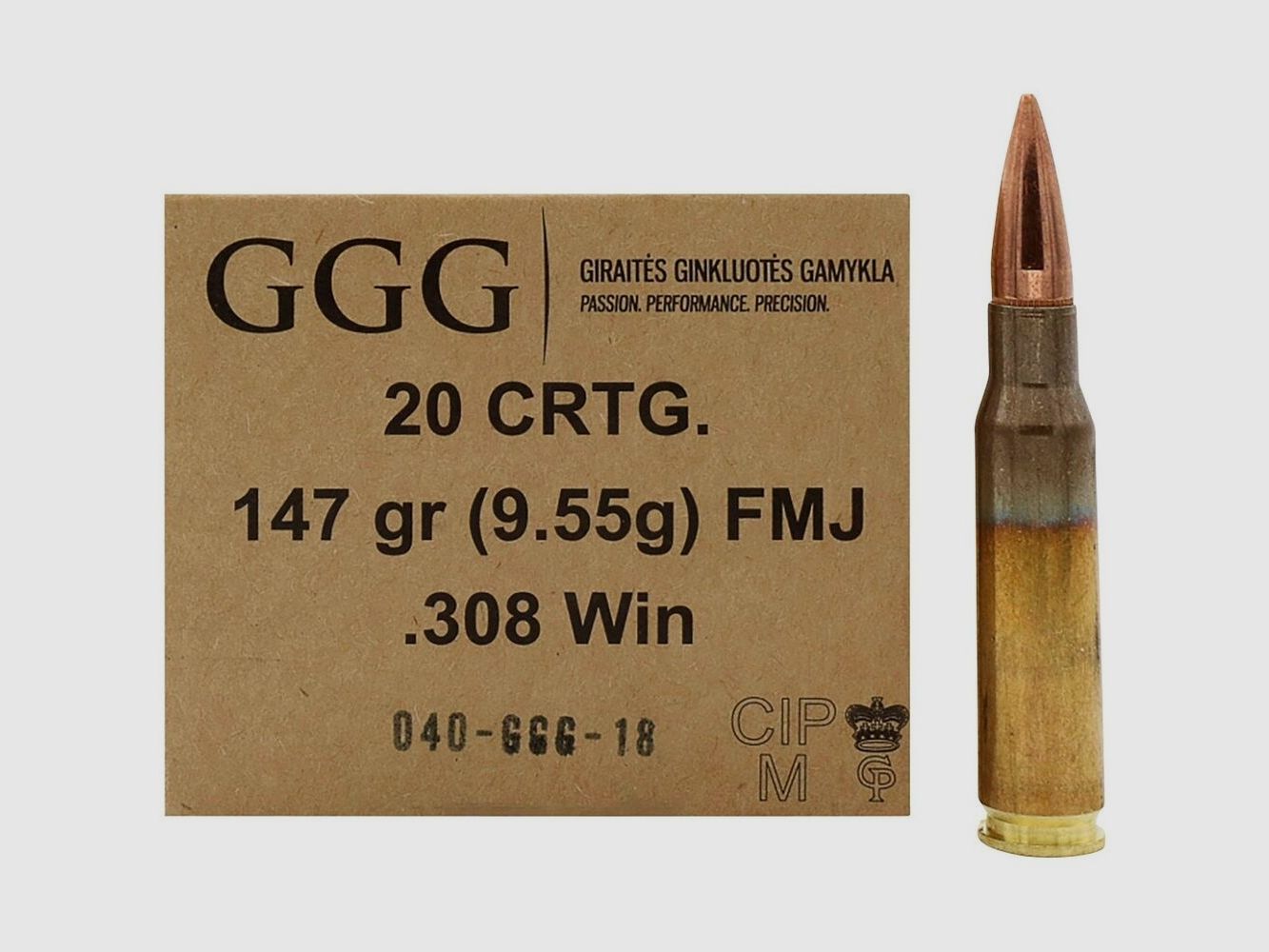 GGG	 .308 Win. Vollmantel 9,5g/147grs.