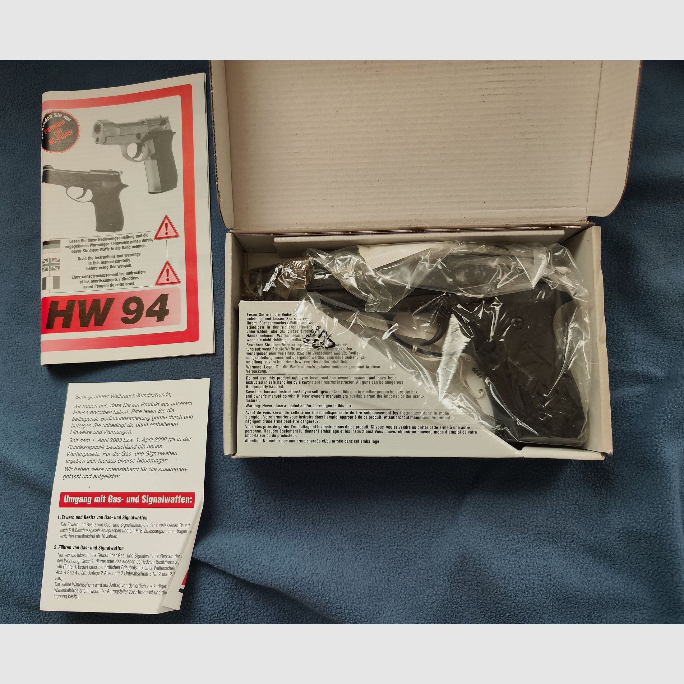 Weihrauch HW 94 kal. 9 mm R Knall NC blue Arminius revolver pistolet OVP