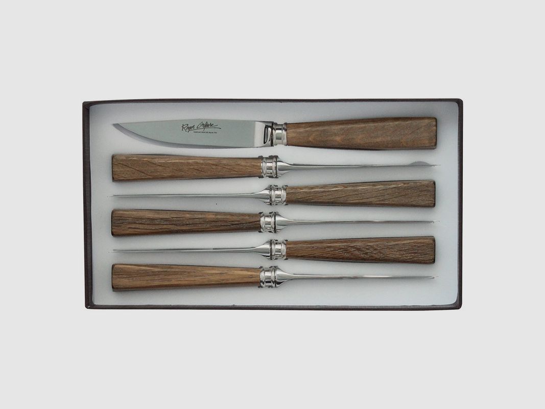 SET 6 STEAKMESSER INOX EICHE