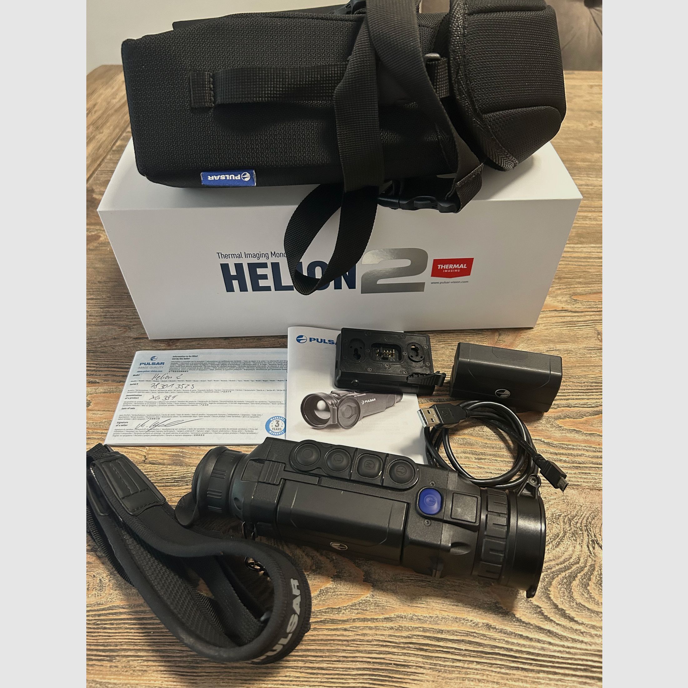 Appareil d'imagerie thermique Pulsar Helion 2 XQ38F en OVP avec 2 batteries etc.!