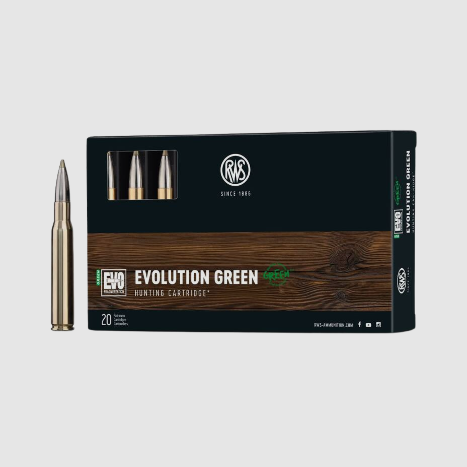 RWS EVO GREEN caliber .30-06. 20 shots 139grs
