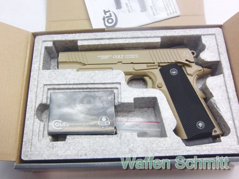 Co 2 Pistole Colt M45CQBP, Kaliber 4,5mm Steel BB, Co2, FDE. Neuwertig/OVP!!!