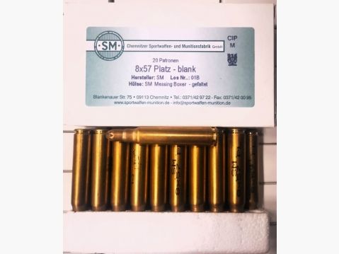 8x57 JS SM blank cartridge, blank-firing
