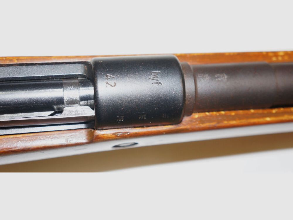 Mauser Werke Oberndorf a.N. Repetierbüchse, Matchgewehr byf42 Mauser K98k mit langen Matchlauf und Diopter, Korntunnel 8x57IS
