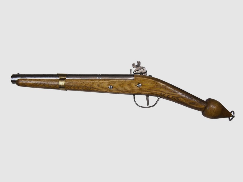 EinzelstĂĽck handgefertigte Deko Steinschloss Vorderladerpistole LĂ¤nge 62 cm