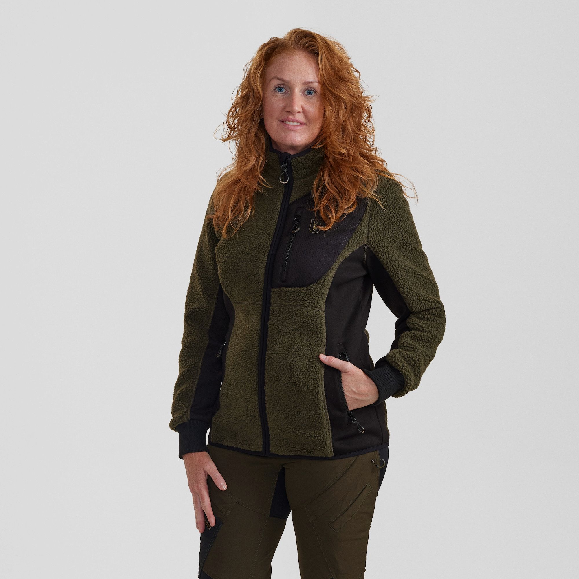 Deerhunter Lady Roja Fiber Pile Jacket Kobieta Przygoda Zielony 38