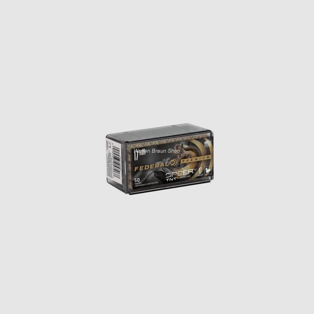 Varmint & Predator Speer TNT, 17 HMR, 17 Grain, Speer TNT Jacketed Hollow Point, 2530 fps