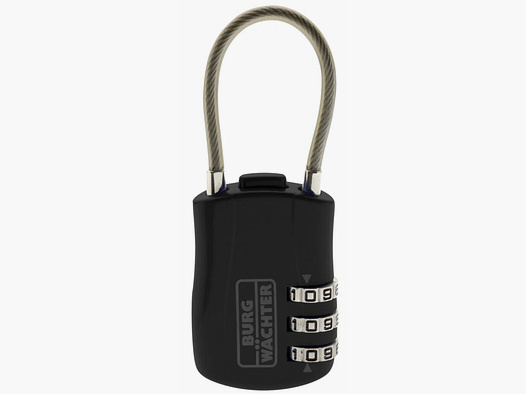 Candado de combinación ajustable Burg Wächter Combi Lock 73 con cable de acero negro