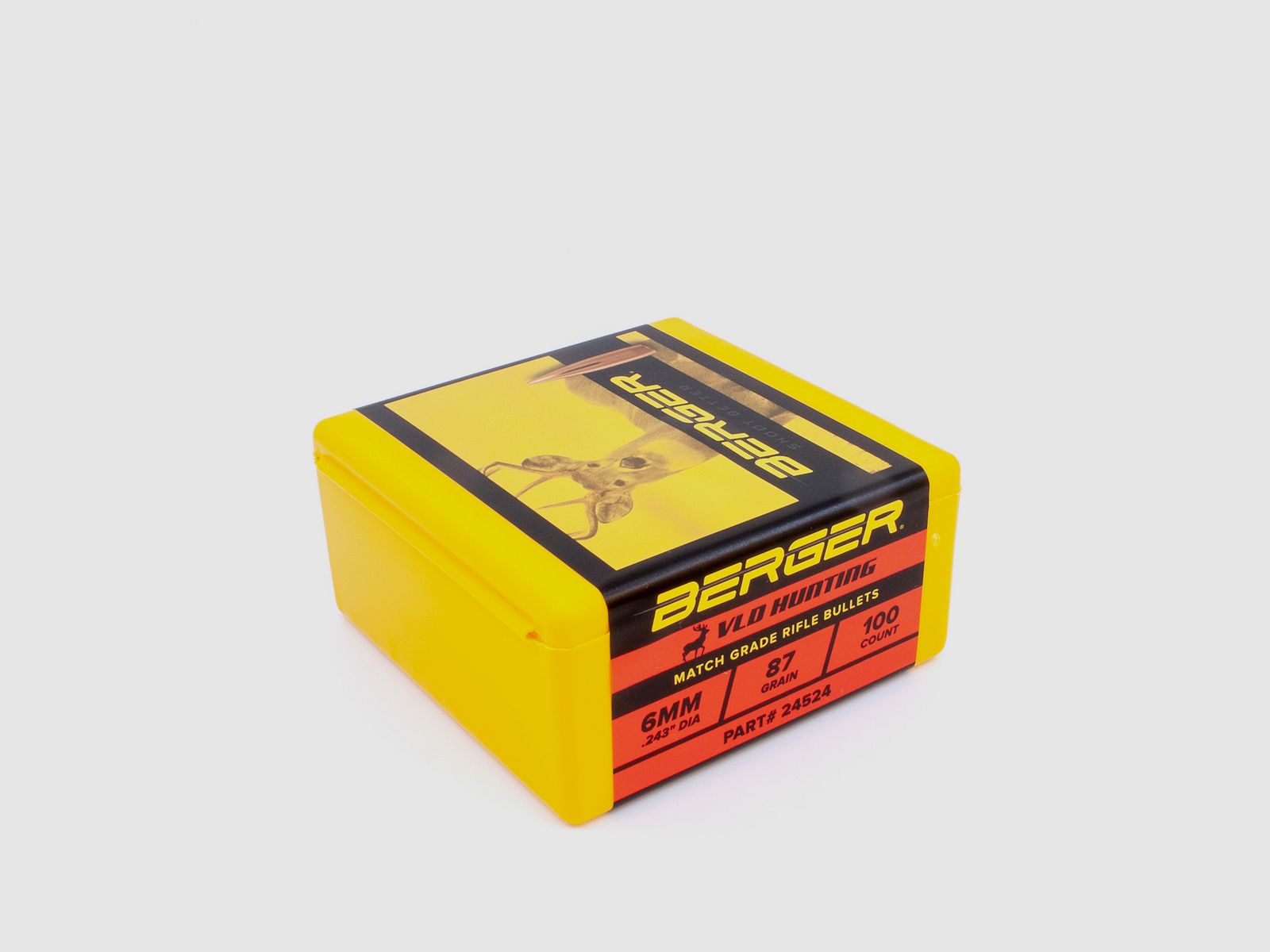 Proiettile Berger 6mm/.243 VLD Hunting 87GR 100 Pezzi