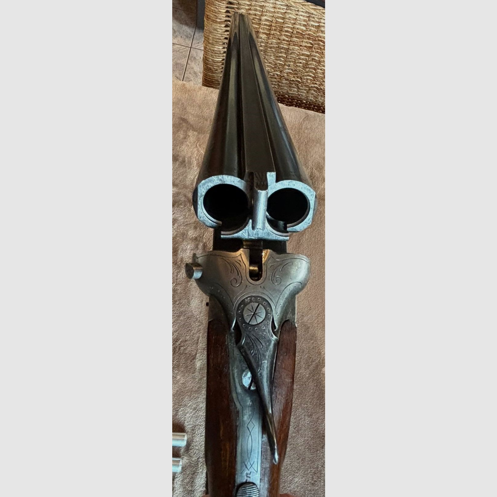 Doppelflinte Sauer&Sohn Suhl Kal. 16/70 mit schönen Ledergewehrriemen 