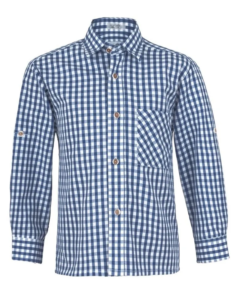 Chemise à Carreaux pour Enfants en Bleu Foncé