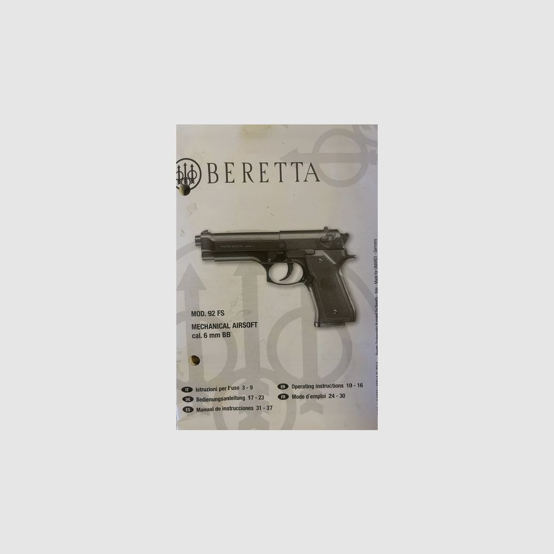 Umarex Beretta FS Model 92 FS 6mm Mechanical Airsoft
