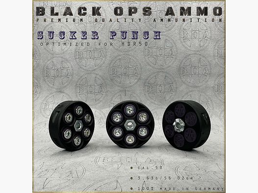 18x + 2 Sucker Punch BLACK OPS AMMO HDR 50 TR cal.50 Munition T4E Umarex HDR50 TR50