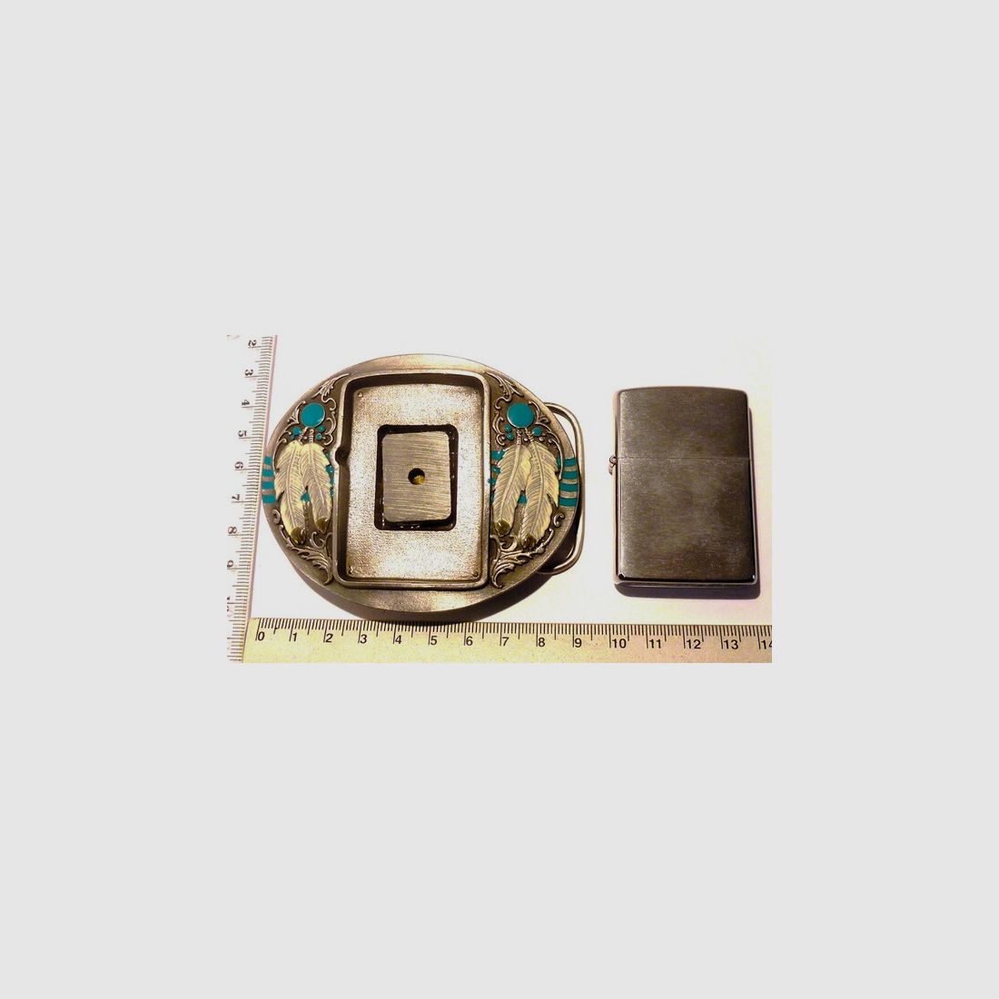 Hammer Gürtelschließe/-Schnalle mit originalem Zippo Feuerzeug