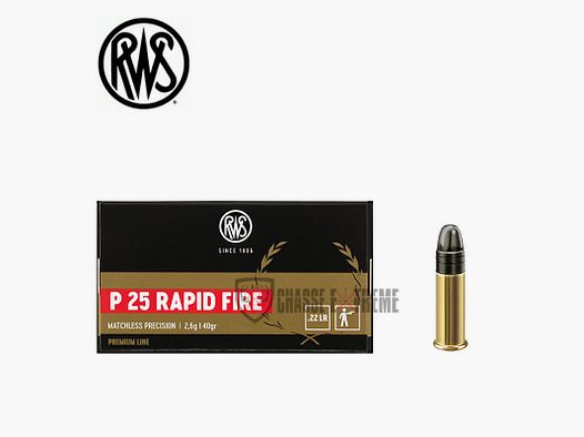 50 Patronen RWS P25 Rapid Fire Kal. 22 Lr 40gr
