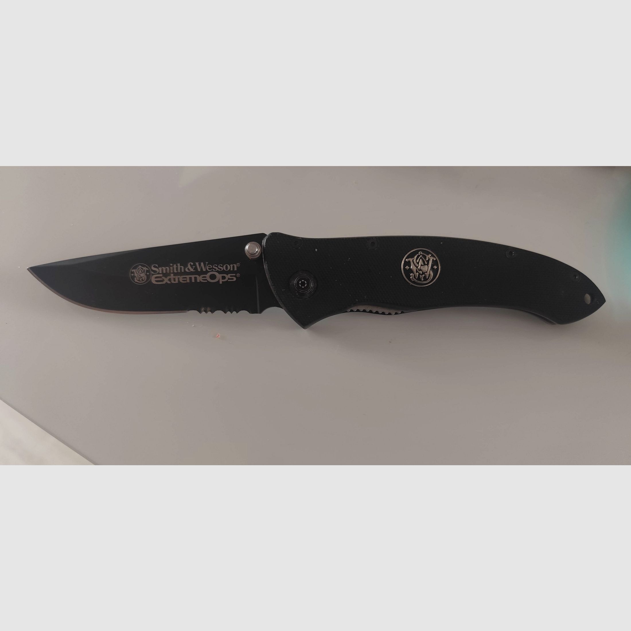 ❗Smith and Wesson Einhandmesser Extreme Ops, Stahl 440 C, G-10 Schalen, Gürtelclip