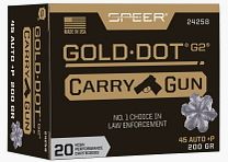 Speer Gold Dot G2 Punta Hueca 200 gr. 45 Auto +P - 20 pcs.