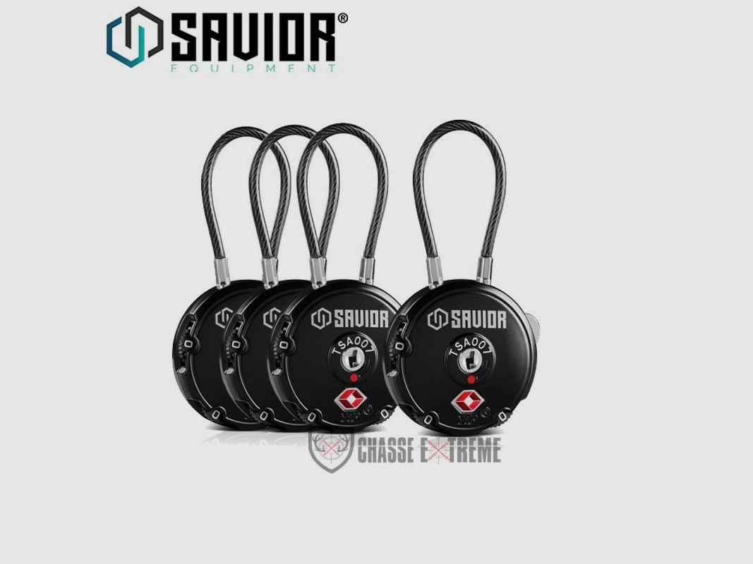 Set aus 4 Kabelschlössern (TSA) SAVIOR
