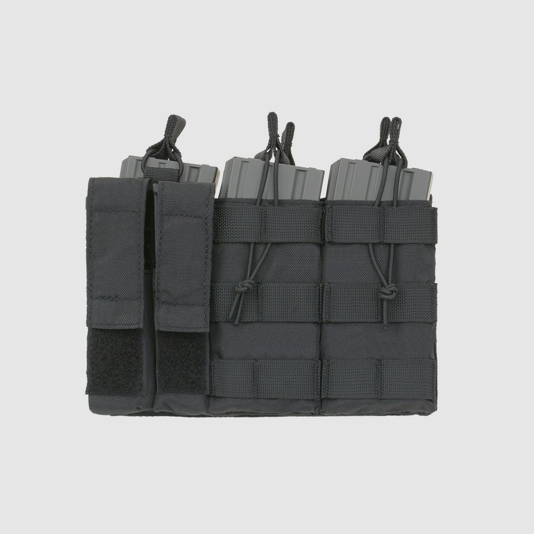 Triple 5.56 Mag/Pistol Pouch Panel (5 plus 2) - Black