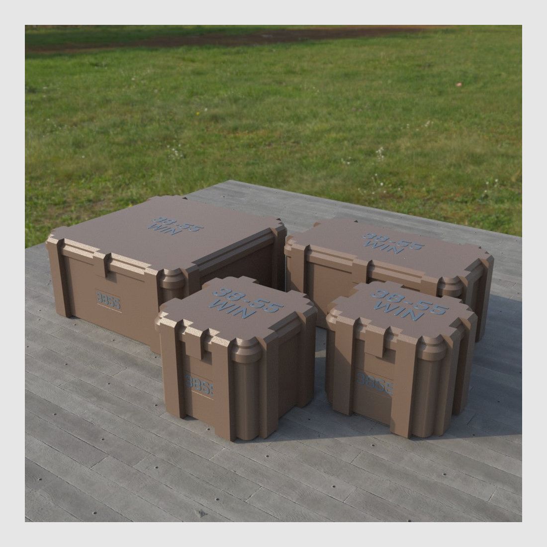 Boîte à munitions Filamelt / .38-55 Winchester / 'couvercle rabattable' / boîte de cartouches, boîte à munitions