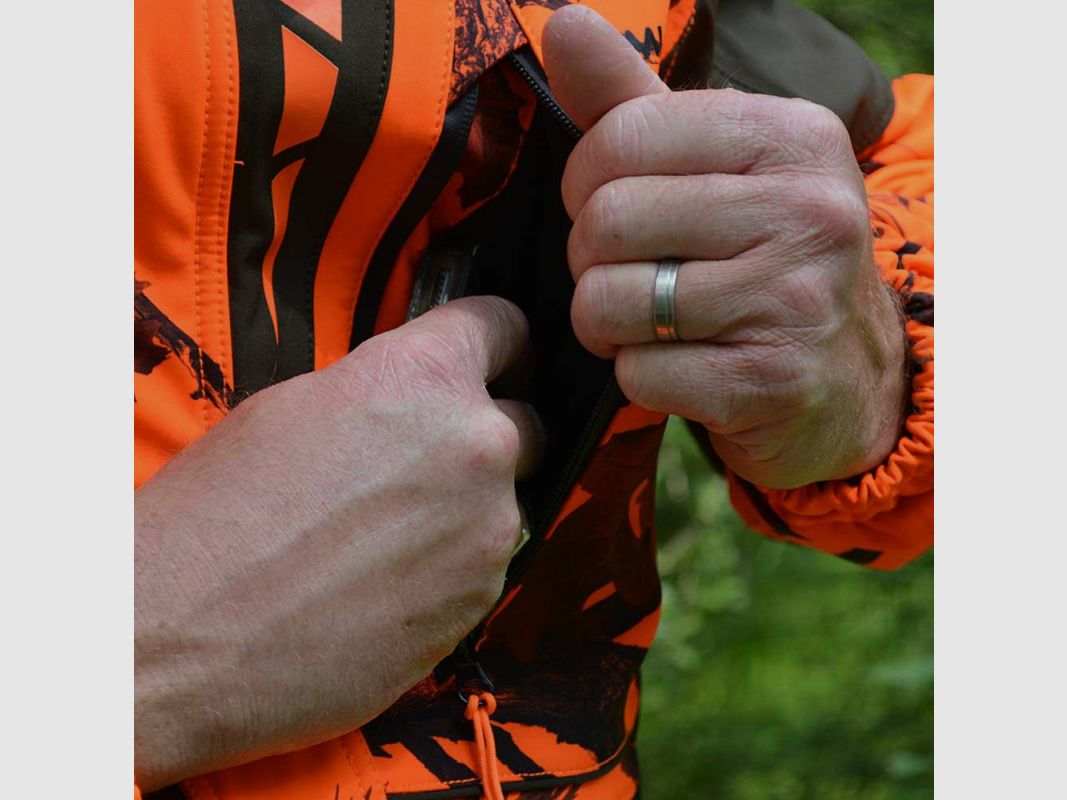 Softshell-Jacke Jagd SL-TEX orange camo S-3XL, Bild 8 von 12