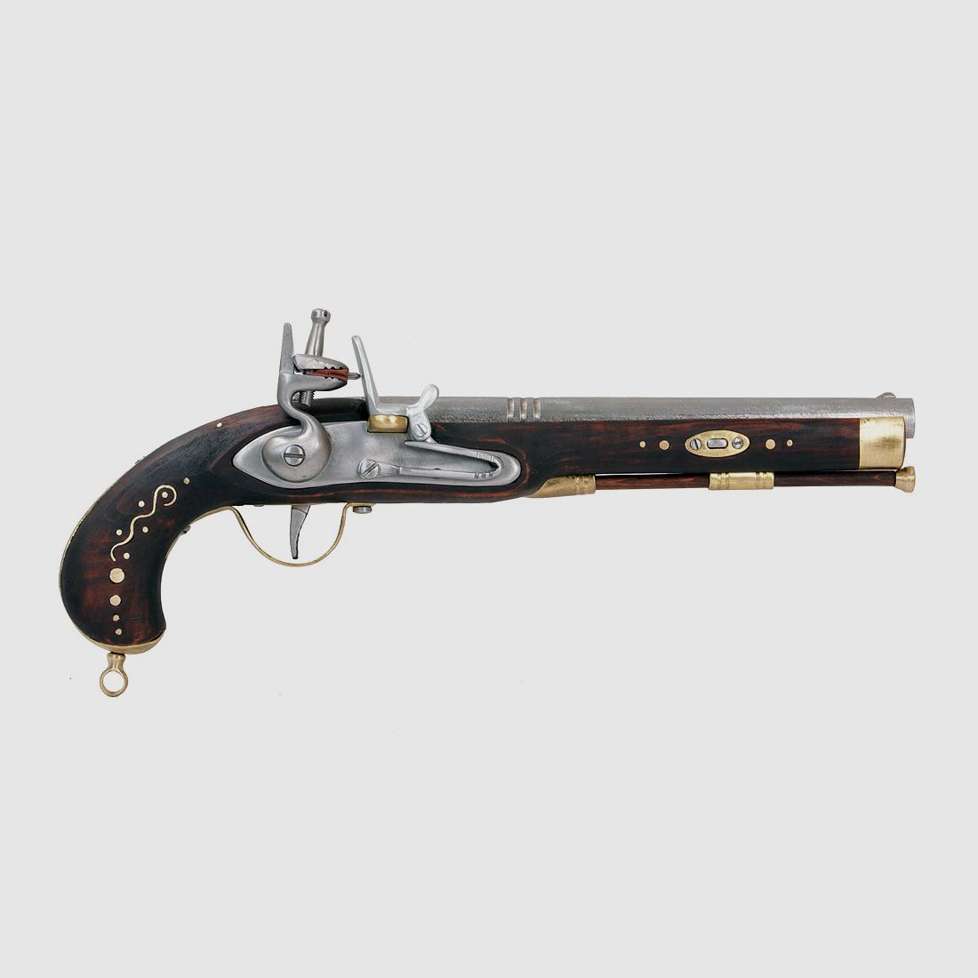 EinzelstĂĽck handgefertigte Deko Steinschloss Vorderladerpistole LĂ¤nge 43 cm