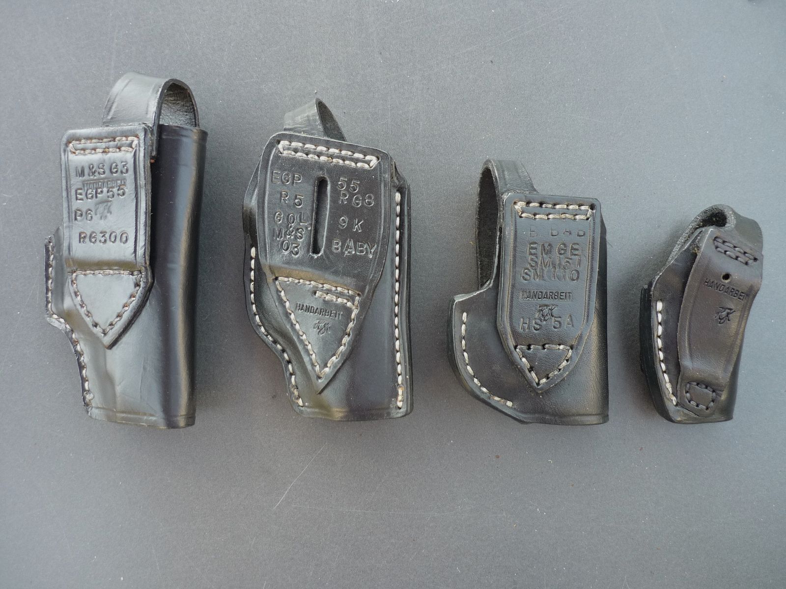 HKDesign Holster  Art. Nr.  002 : Einfachholster mit Sicherheitsriemen   -  für: EGPR5, 55, GOL,M&S03,RG8,9k,BABY BBAB,EMGESM157,SM110,HS5A, M&SG3, EGP55, RG300, Derringer -  für Linkshänder