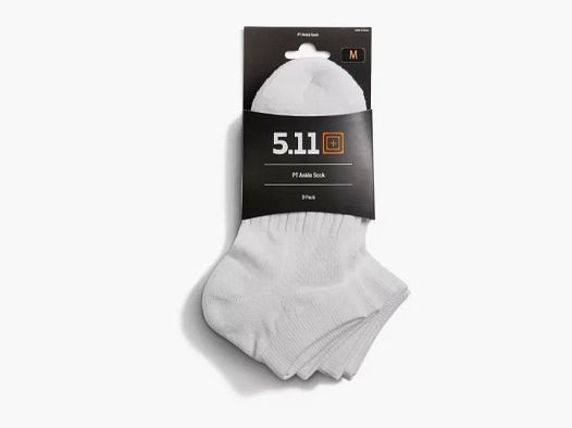 3x Chaussettes de Sport basse (Blanc) 5.11 Tactical