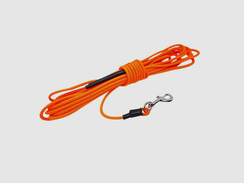 CINOFILIA LIGNE LONGUE EN CORDAGE DE 12 MT AVEC CARABINER ORANGE