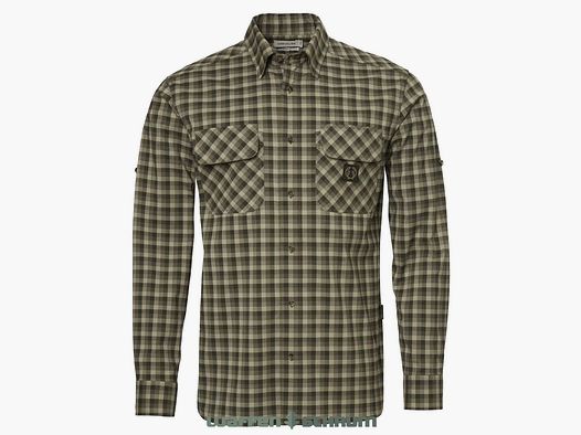 Chemise Chevalier Hemd Creek Shooting Fit en vison marron à carreaux